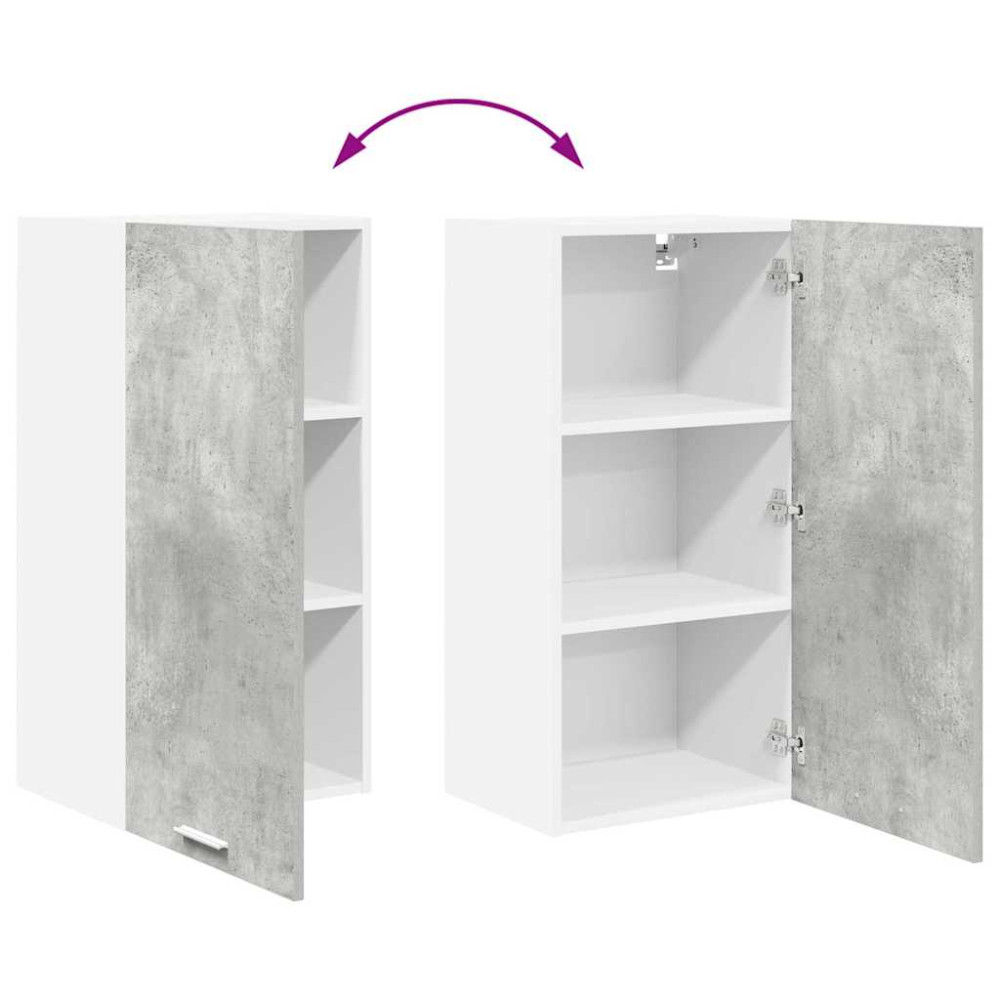 Produktbild för Hängande skåp Betonggrå och vit 40 x 31 x 80 cm Konstruerat trä