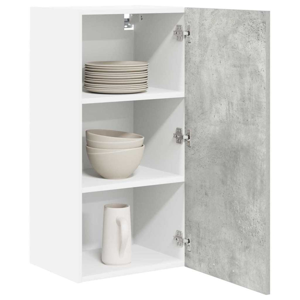 Produktbild för Hängande skåp Betonggrå och vit 40 x 31 x 80 cm Konstruerat trä