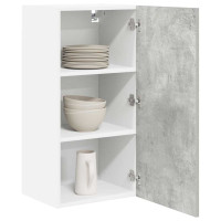 Produktbild för Hängande skåp Betonggrå och vit 40 x 31 x 80 cm Konstruerat trä