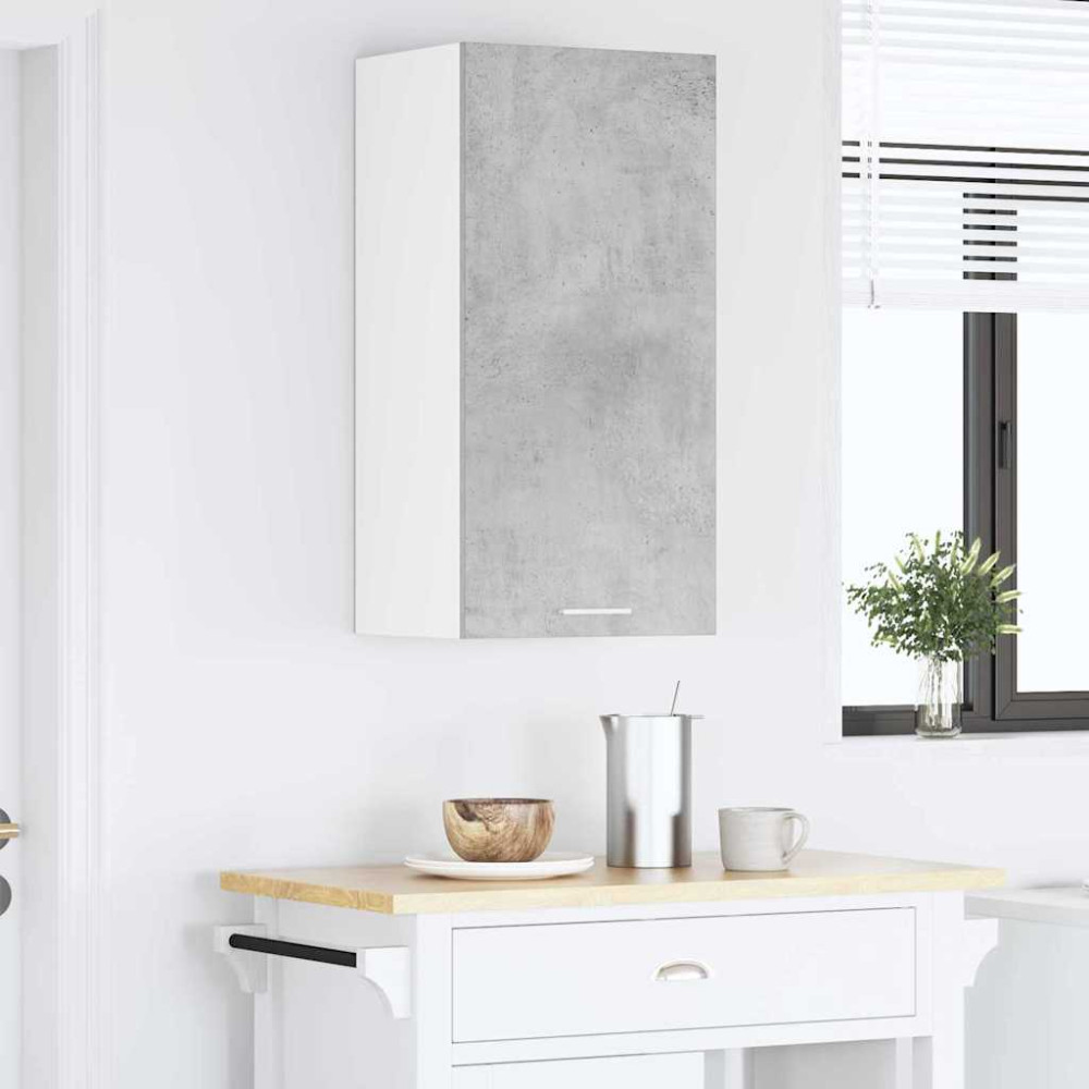 Produktbild för Hängande skåp Betonggrå och vit 40 x 31 x 80 cm Konstruerat trä