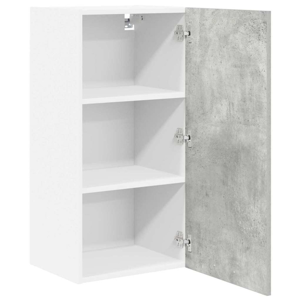 Produktbild för Hängande skåp Betonggrå och vit 40 x 31 x 80 cm Konstruerat trä