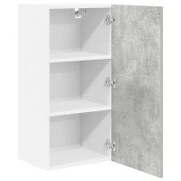 Produktbild för Hängande skåp Betonggrå och vit 40 x 31 x 80 cm Konstruerat trä
