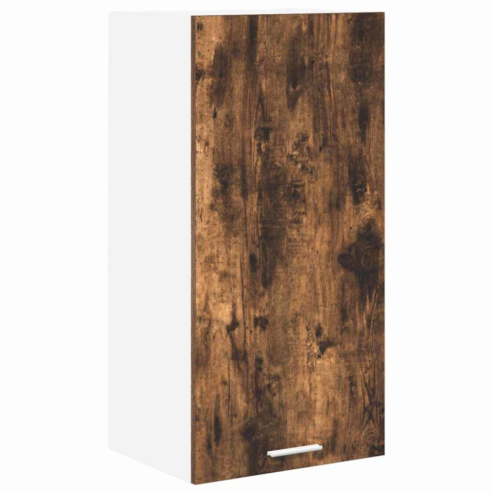 Produktbild för Hängande skåp Rökt ek och vit 40 x 31 x 80 cm Konstruerat trä