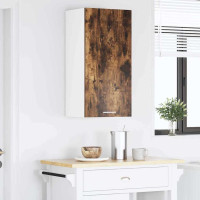 Produktbild för Hängande skåp Rökt ek och vit 40 x 31 x 80 cm Konstruerat trä