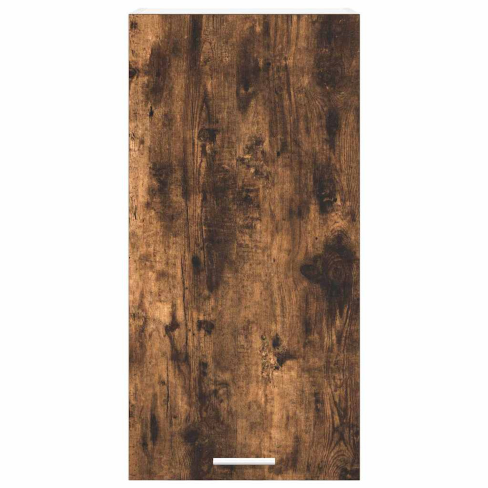 Produktbild för Hängande skåp Rökt ek och vit 40 x 31 x 80 cm Konstruerat trä