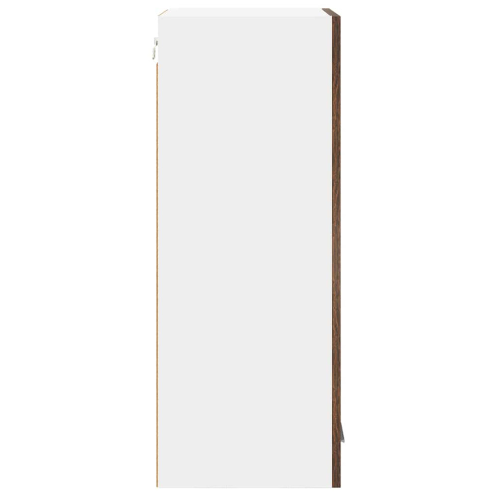 Produktbild för Hängande skåp Rökt ek och vit 40 x 31 x 80 cm Konstruerat trä