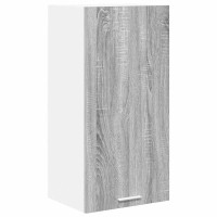 Produktbild för Hängande skåp med lagring Grå Sonoma och vit 40 x 31 x 80 cm