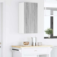 Produktbild för Hängande skåp med lagring Grå Sonoma och vit 40 x 31 x 80 cm