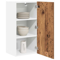 Produktbild för Hängande skåp Gamla trä och vit 40 x 31 x 80 cm Konstruerat trä