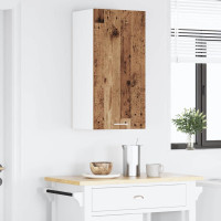 Produktbild för Hängande skåp Gamla trä och vit 40 x 31 x 80 cm Konstruerat trä