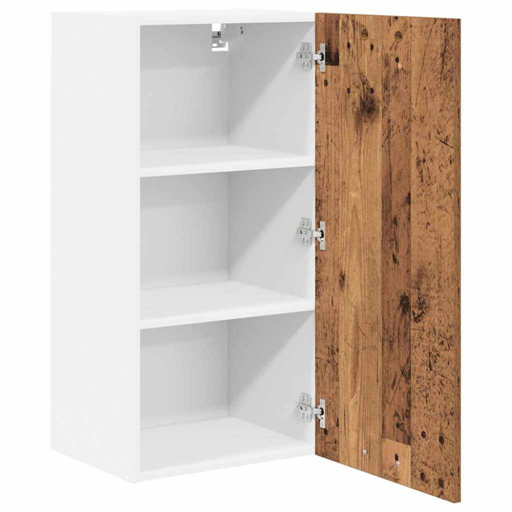 Produktbild för Hängande skåp Gamla trä och vit 40 x 31 x 80 cm Konstruerat trä