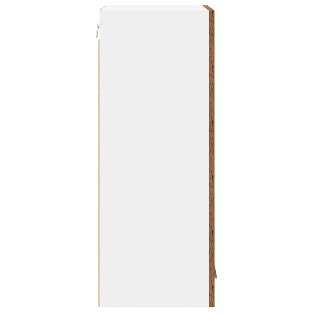 Produktbild för Hängande skåp Gamla trä och vit 40 x 31 x 80 cm Konstruerat trä