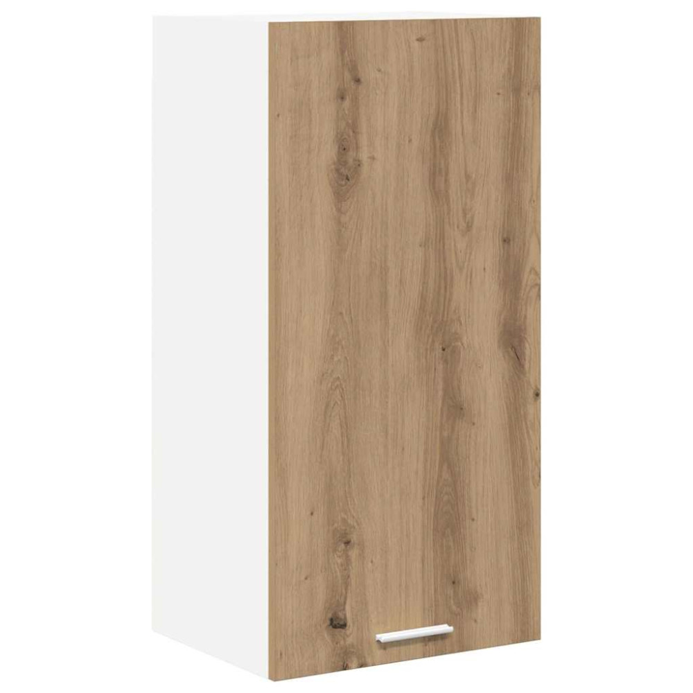 Produktbild för Hängande skåp med lagring Artisan ek och vit 40 x 31 x 80 cm