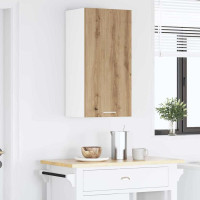 Produktbild för Hängande skåp med lagring Artisan ek och vit 40 x 31 x 80 cm