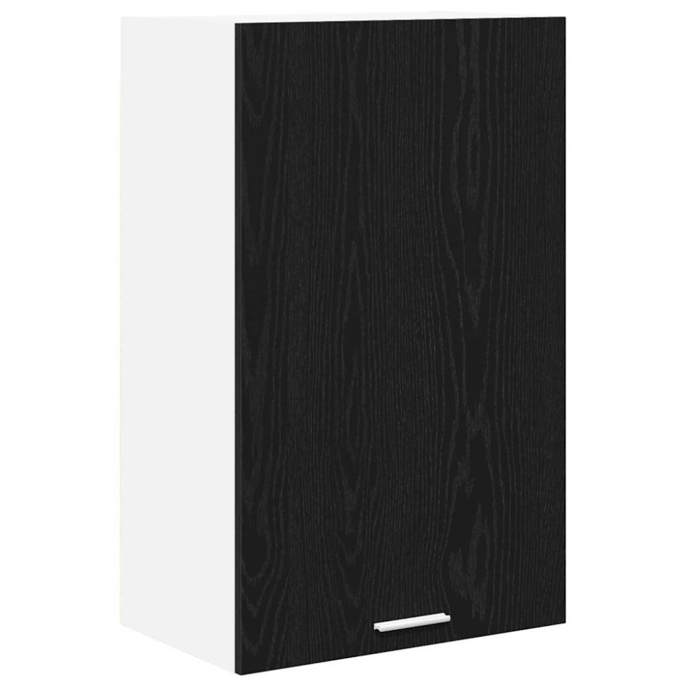 Produktbild för Hängande skåp Svart ek och vit 50 x 31 x 80 cm Konstruerat trä
