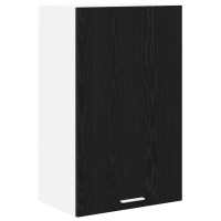 Produktbild för Hängande skåp Svart ek och vit 50 x 31 x 80 cm Konstruerat trä