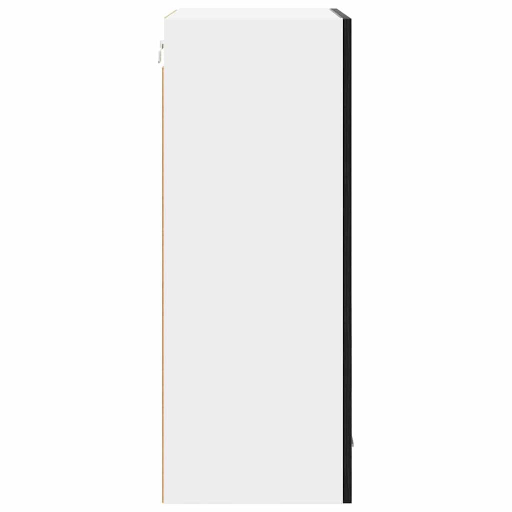 Produktbild för Hängande skåp Svart ek och vit 50 x 31 x 80 cm Konstruerat trä