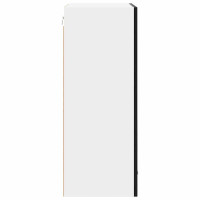 Produktbild för Hängande skåp Svart ek och vit 50 x 31 x 80 cm Konstruerat trä