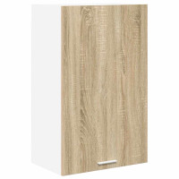 Produktbild för Hängande skåp Sonoma ek och vit 50 x 31 x 80 cm Konstruerat trä