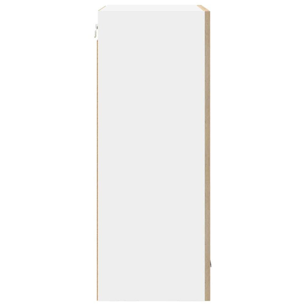 Produktbild för Hängande skåp Sonoma ek och vit 50 x 31 x 80 cm Konstruerat trä