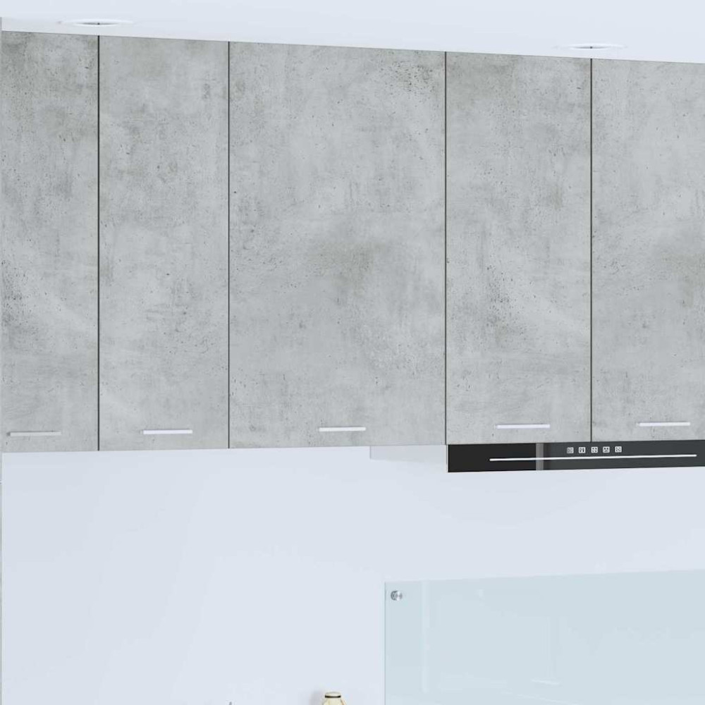 Produktbild för Hängande skåp Betonggrå och vit 50 x 31 x 80 cm Konstruerat trä