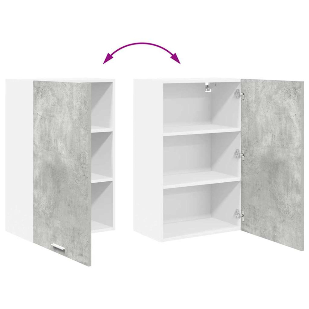 Produktbild för Hängande skåp Betonggrå och vit 50 x 31 x 80 cm Konstruerat trä
