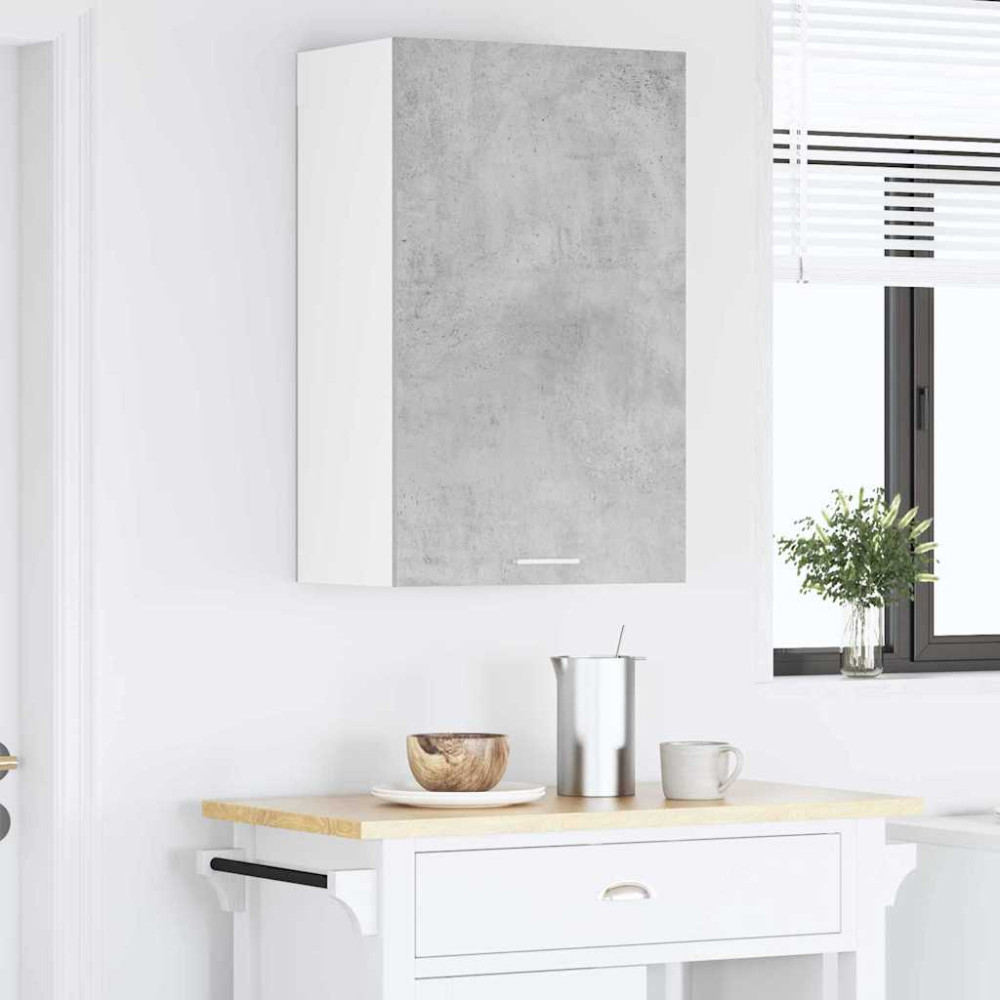 Produktbild för Hängande skåp Betonggrå och vit 50 x 31 x 80 cm Konstruerat trä
