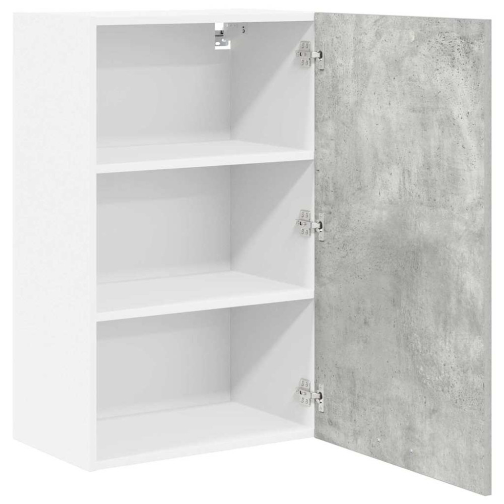 Produktbild för Hängande skåp Betonggrå och vit 50 x 31 x 80 cm Konstruerat trä