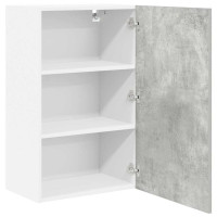 Produktbild för Hängande skåp Betonggrå och vit 50 x 31 x 80 cm Konstruerat trä