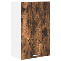 Produktbild för Hängande skåp Rökt ek och vit 50 x 31 x 80 cm Konstruerat trä
