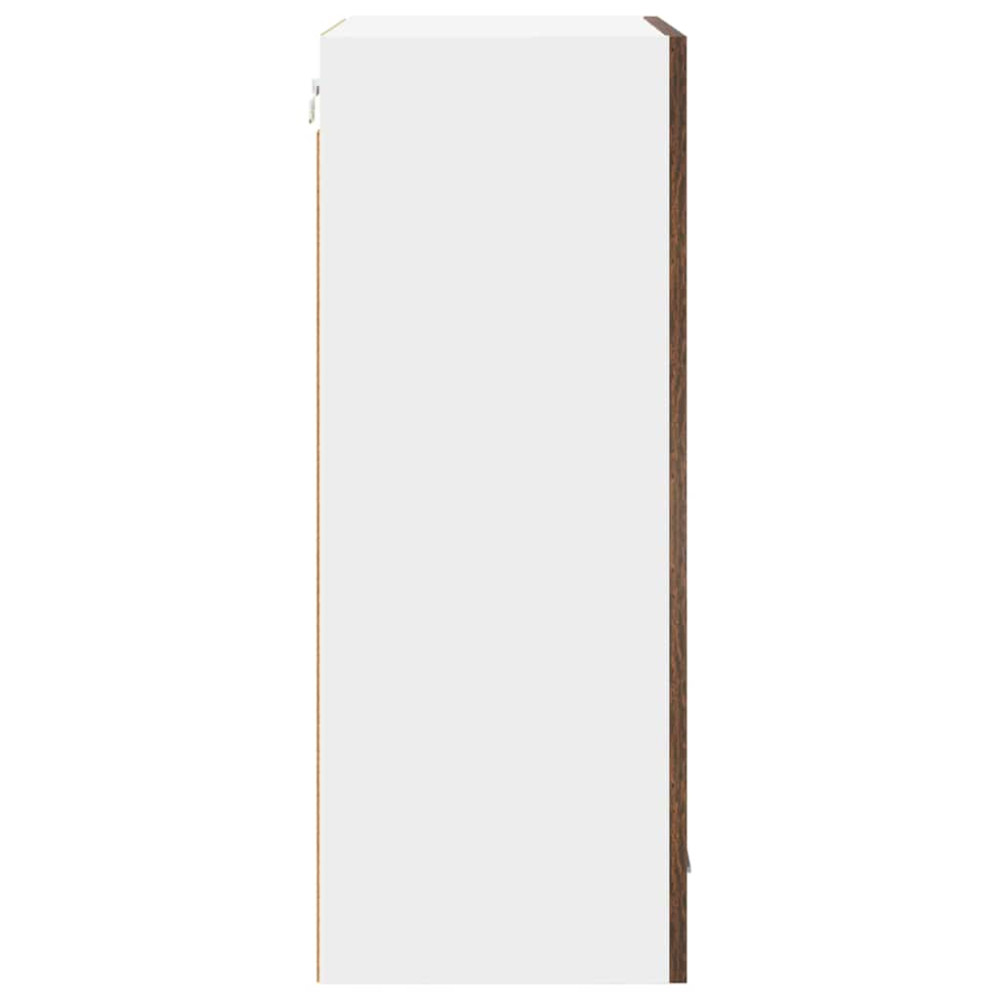 Produktbild för Hängande skåp Rökt ek och vit 50 x 31 x 80 cm Konstruerat trä