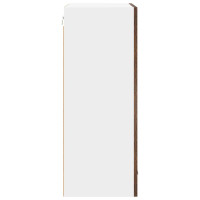 Produktbild för Hängande skåp Rökt ek och vit 50 x 31 x 80 cm Konstruerat trä