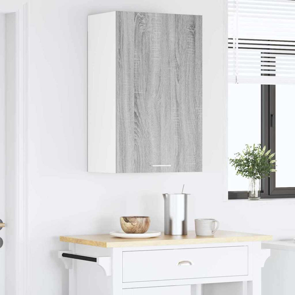 Produktbild för Hängande skåp med lagring Grå Sonoma och vit 50 x 31 x 80 cm