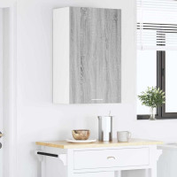 Produktbild för Hängande skåp med lagring Grå Sonoma och vit 50 x 31 x 80 cm