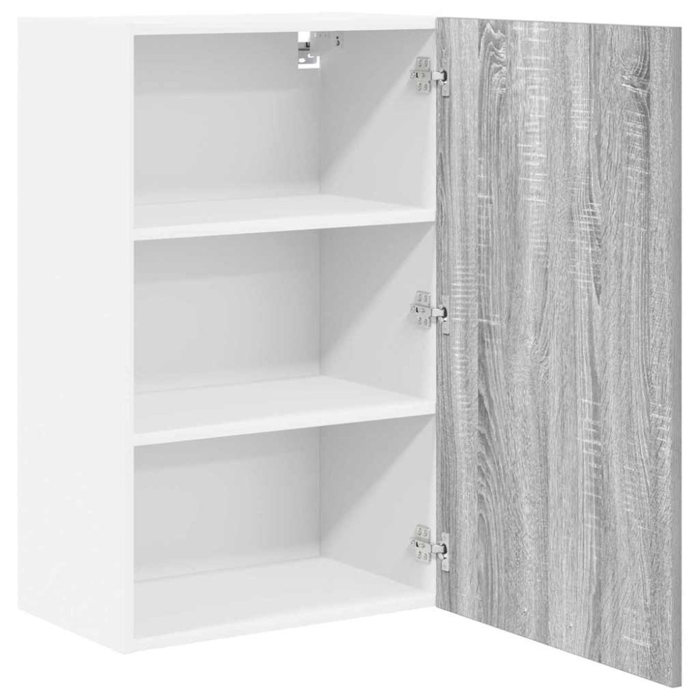 Produktbild för Hängande skåp med lagring Grå Sonoma och vit 50 x 31 x 80 cm