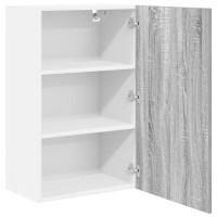 Produktbild för Hängande skåp med lagring Grå Sonoma och vit 50 x 31 x 80 cm