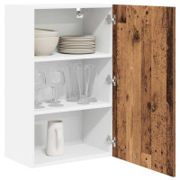Produktbild för Hängande skåp Gamla trä och vit 50 x 31 x 80 cm Konstruerat trä