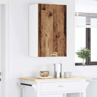 Produktbild för Hängande skåp Gamla trä och vit 50 x 31 x 80 cm Konstruerat trä
