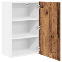 Produktbild för Hängande skåp Gamla trä och vit 50 x 31 x 80 cm Konstruerat trä