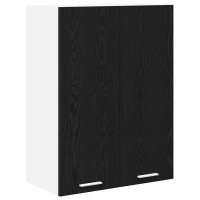 Produktbild för Hängande skåp med dörr Svart Ek 60 x 31 x 80 cm Konstruerat trä