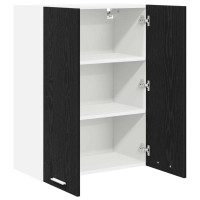Produktbild för Hängande skåp med dörr Svart Ek 60 x 31 x 80 cm Konstruerat trä