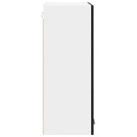 Produktbild för Hängande skåp med dörr Svart Ek 60 x 31 x 80 cm Konstruerat trä