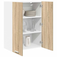 Produktbild för Hängande skåp Sonoma-ek 60 x 31 x 80 cm Konstruerat trä