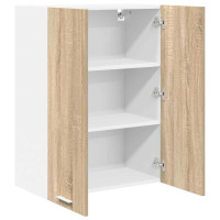 Produktbild för Hängande skåp Sonoma-ek 60 x 31 x 80 cm Konstruerat trä