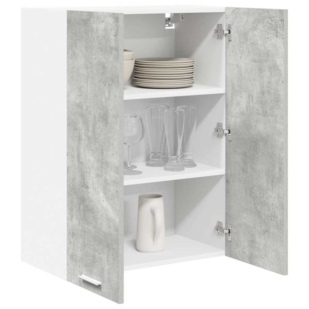 Produktbild för Hängande skåp Betonggrå 60 x 31 x 80 cm Konstruerat trä