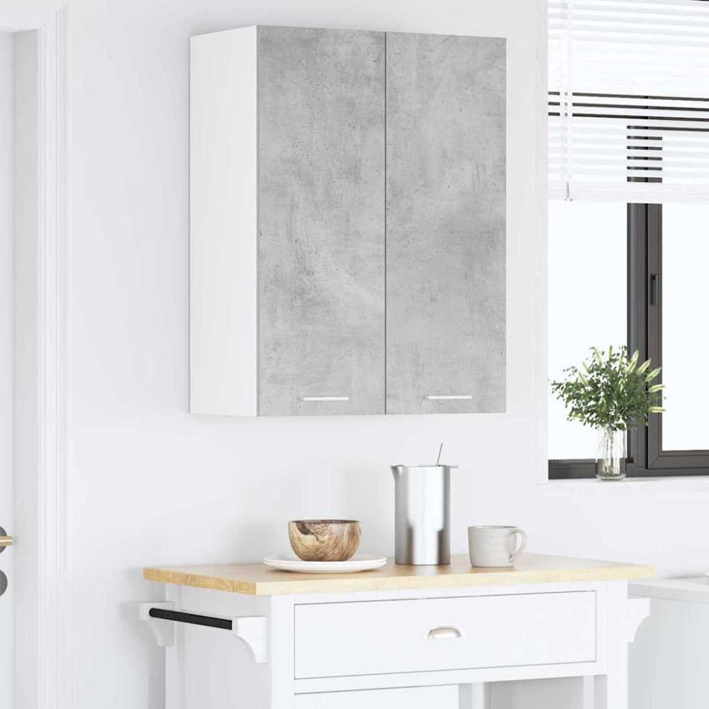 Produktbild för Hängande skåp Betonggrå 60 x 31 x 80 cm Konstruerat trä
