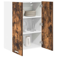 Produktbild för Hängande skåp med dörr Rökt ek 60 x 31 x 80 cm Konstruerat trä