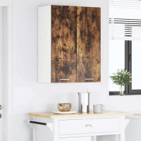 Produktbild för Hängande skåp med dörr Rökt ek 60 x 31 x 80 cm Konstruerat trä