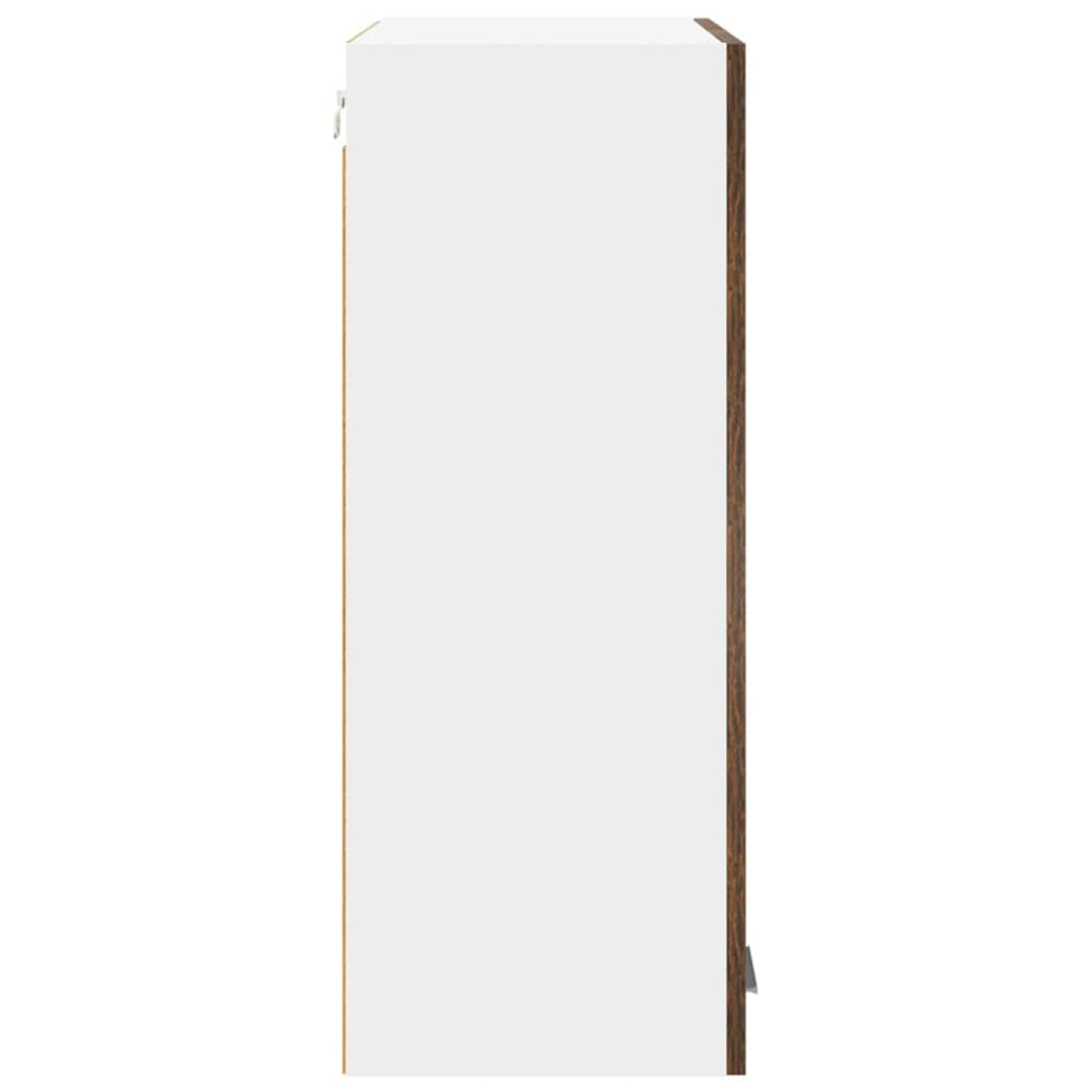 Produktbild för Hängande skåp med dörr Rökt ek 60 x 31 x 80 cm Konstruerat trä