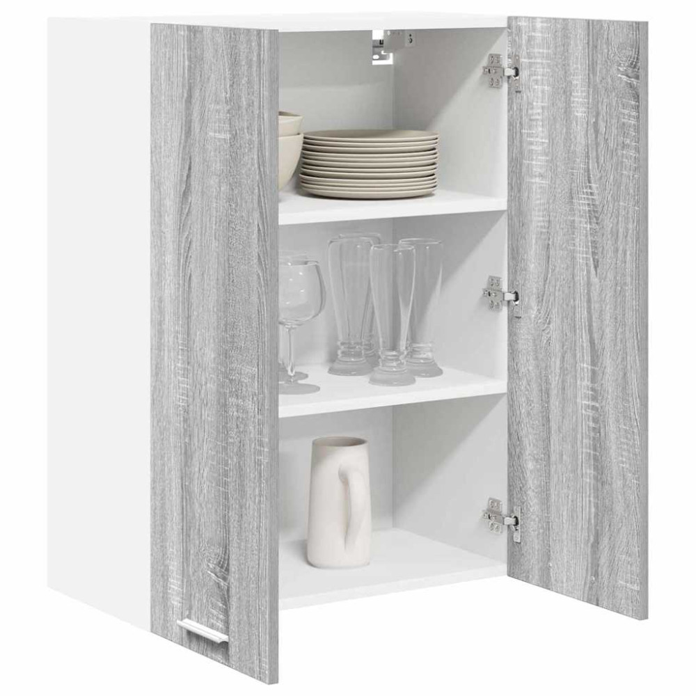 Produktbild för Hängande skåp Grå Sonoma 60 x 31 x 80 cm Konstruerat trä